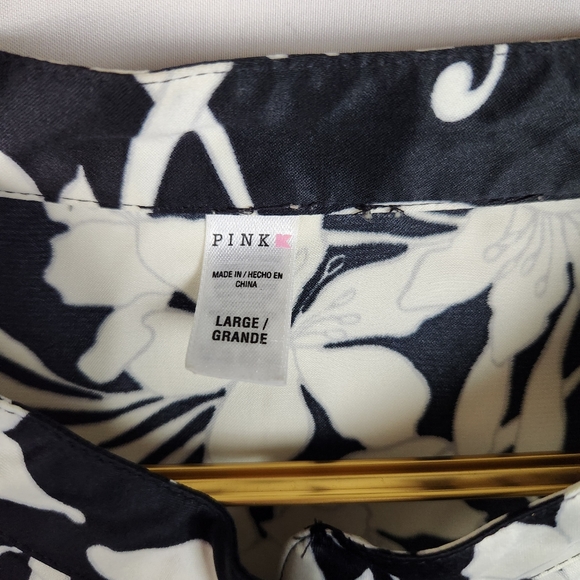 Pink K Size Large Floral Kimono Robe 1/4 Zip - Picture 5 of 10